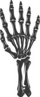 AI generated Silhouette rock and roll skeleton hand black color only vector