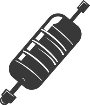 AI generated Silhouette resistor single electronic component black color only vector