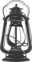 AI generated Silhouette old unique lantern black color only vector