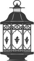 AI generated Silhouette old unique lantern black color only vector