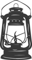 AI generated Silhouette old unique lantern black color only vector