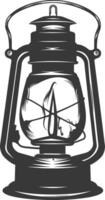 AI generated Silhouette old unique lantern black color only vector