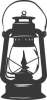 AI generated Silhouette old unique lantern black color only vector