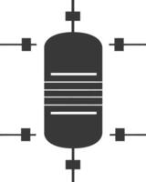 AI generated Silhouette resistor single electronic component black color only vector