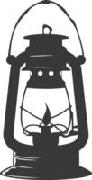 AI generated Silhouette old unique lantern black color only vector