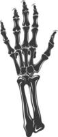 AI generated Silhouette rock and roll skeleton hand black color only vector