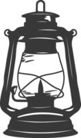 AI generated Silhouette old unique lantern black color only vector