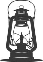 AI generated Silhouette old unique lantern black color only vector