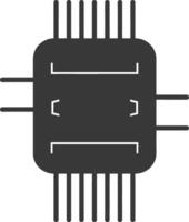 AI generated Silhouette resistor single electronic component black color only vector