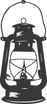 AI generated Silhouette old unique lantern black color only
