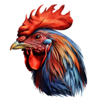 AI generated Red bright color rooster png