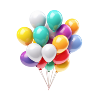 ai genererad färgrik födelsedag fest ballonger png