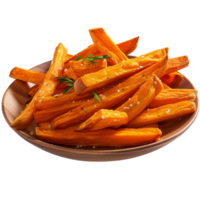 AI generated Sweet potato fries isolated on transparent background png