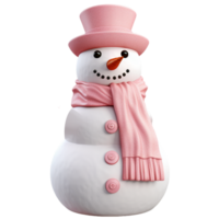 AI generated Cute 3d snow man character isolated on transparent background png