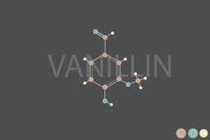 vanillin molecular skeletal chemical formula vector