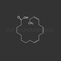 alpha linoleic acid molecular skeletal chemical formula vector