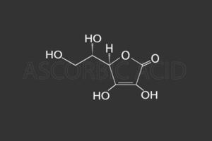 ascorbic acid vitamin c molecular skeletal chemical formula vector