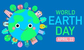 world Earth day horizontal poster set for web design banner business presentation marketing and print material Vector illustration