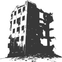 ai generado silueta abandonado edificios negro color solamente vector