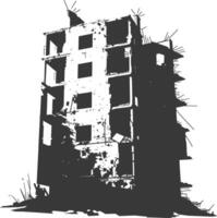 ai generado silueta abandonado edificios negro color solamente vector