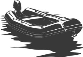 AI generated Silhouette a inflatable boat black color only vector