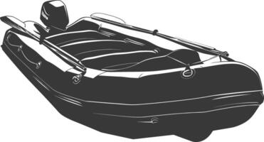 AI generated Silhouette a inflatable boat black color only vector