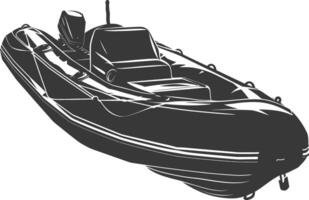 AI generated Silhouette a inflatable boat black color only vector