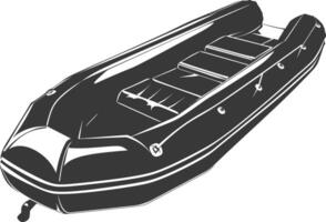 AI generated Silhouette a inflatable boat black color only vector