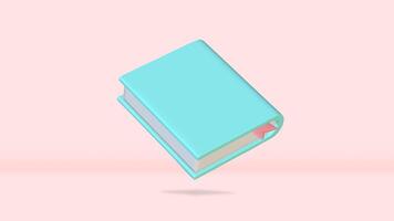 3d cute book icon background photo