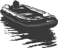 AI generated Silhouette a inflatable boat black color only vector