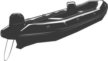 AI generated Silhouette a inflatable boat black color only vector