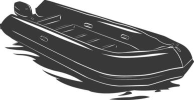 AI generated Silhouette a inflatable boat black color only vector