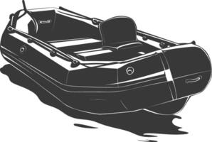 AI generated Silhouette a inflatable boat black color only vector