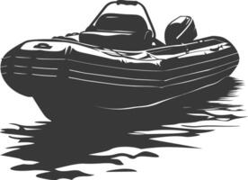 AI generated Silhouette a inflatable boat black color only vector