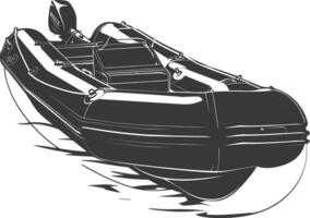 AI generated Silhouette a inflatable boat black color only vector