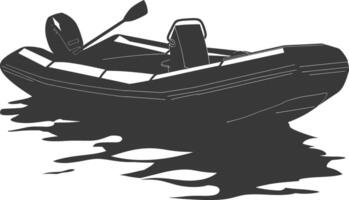 AI generated Silhouette a inflatable boat black color only vector