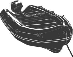 AI generated Silhouette a inflatable boat black color only vector