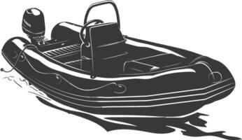 AI generated Silhouette a inflatable boat black color only vector