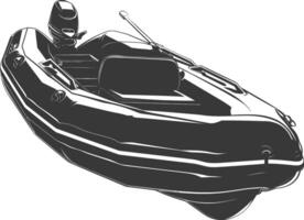 AI generated Silhouette a inflatable boat black color only vector