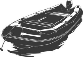 AI generated Silhouette a inflatable boat black color only vector