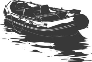 AI generated Silhouette a inflatable boat black color only vector