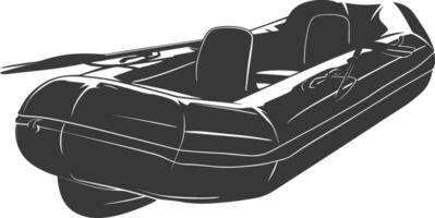 AI generated Silhouette a inflatable boat black color only vector