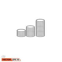 Coin money icon design vector graphic of template, sign and symbol