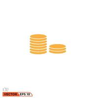 Coin money icon design vector graphic of template, sign and symbol