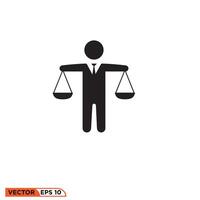 Court judge icon design vector graphic of template, sign and symbol