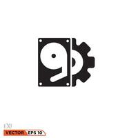 Hard disk data icon design vector graphic of template, sign and symbol