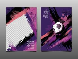 Soccer Template design , Football banner, Sport layout design, Purple Theme, vector , background