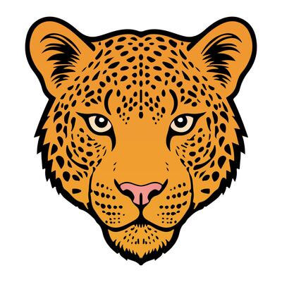 Isolated Colored Leopard Head vector illustration