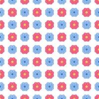 Pink and Blue Flowers Seamless Pattern. Floral Pattern for Fabric Design. Vector illustration