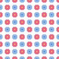 Pink and Blue Flowers Seamless Pattern. Floral Pattern for Fabric Design. Vector illustration